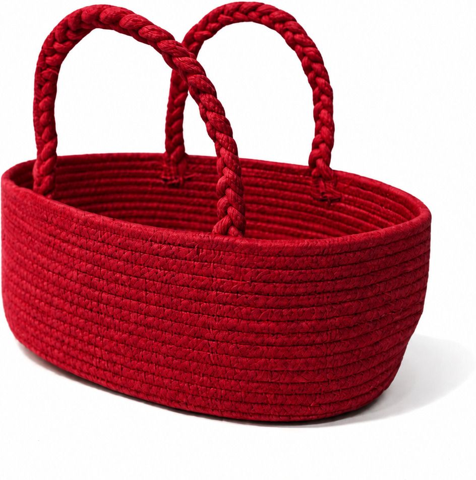 Cotton Red Oval Choti Basket Storage Basket-image-32