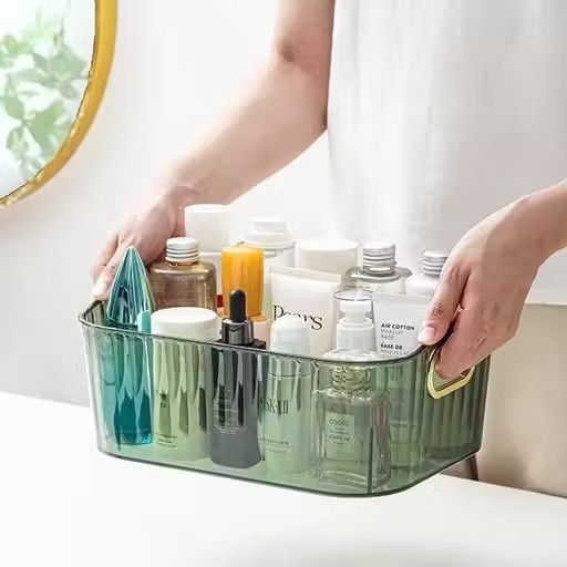 owlix Plastic Multipurpose Desk Organizer ,Luxury Fluted Tray for Cosmetics, Skincare Storage Storage Basket-picture-0