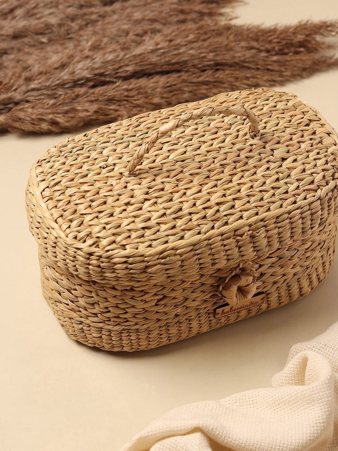 Seagrass Handwoven Seagrass Tissue Box Holder for Bathroom, Bedroom, and Living Room Storage Basket-image-18
