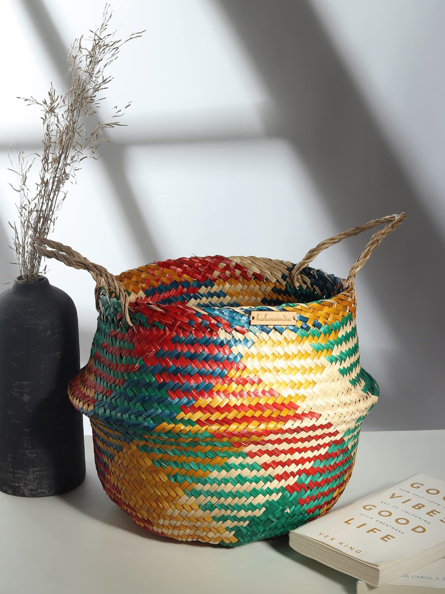 Seagrass Handwoven Belly Basket for Indoor Plants and Organizing Storage Basket-image-24