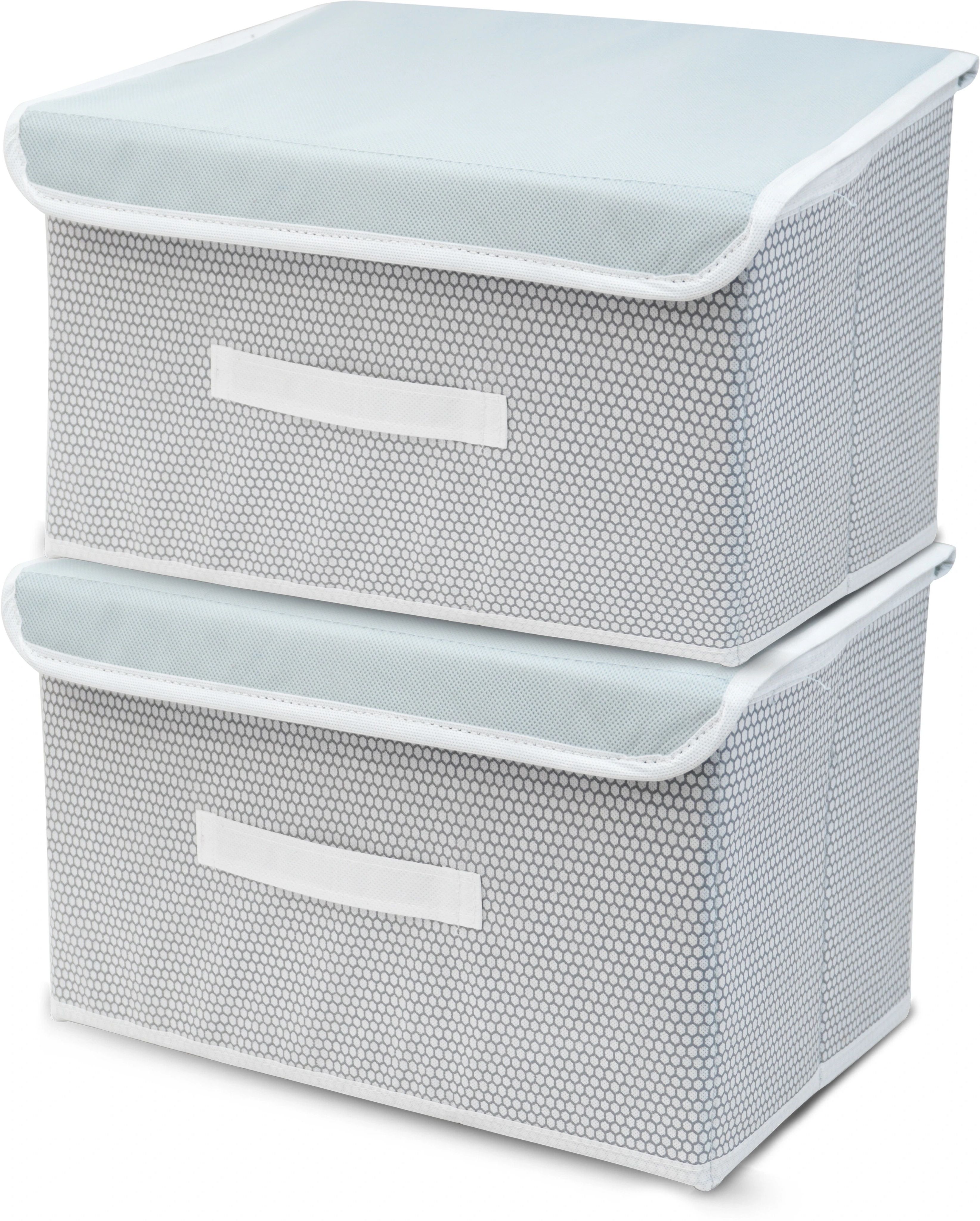 Nylon Non-Woven Storage Box Wardrobe Closet Organizer Foldable Stackable Basket Storage Basket-image-1