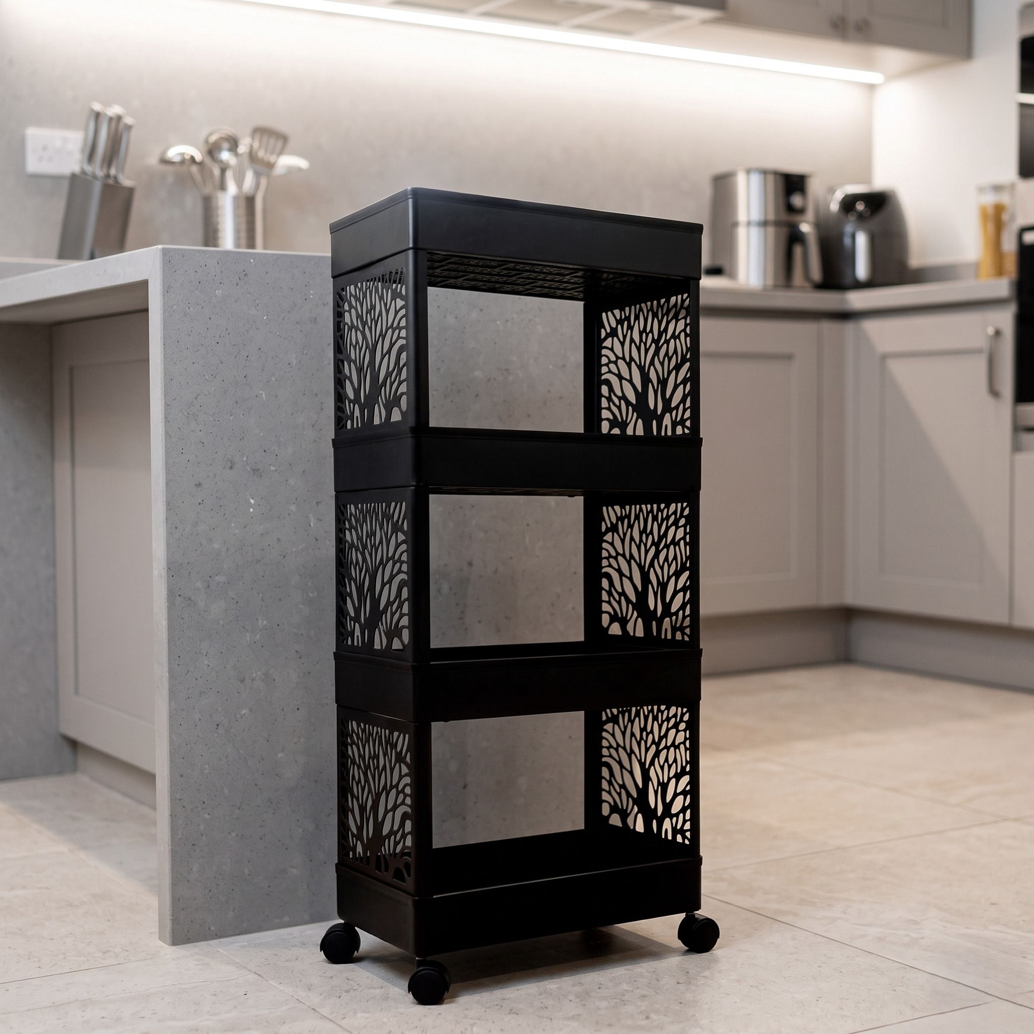 Plastic multi layer Tall Drawer Storage trolley for Daily Storage Storage Basket-image-23