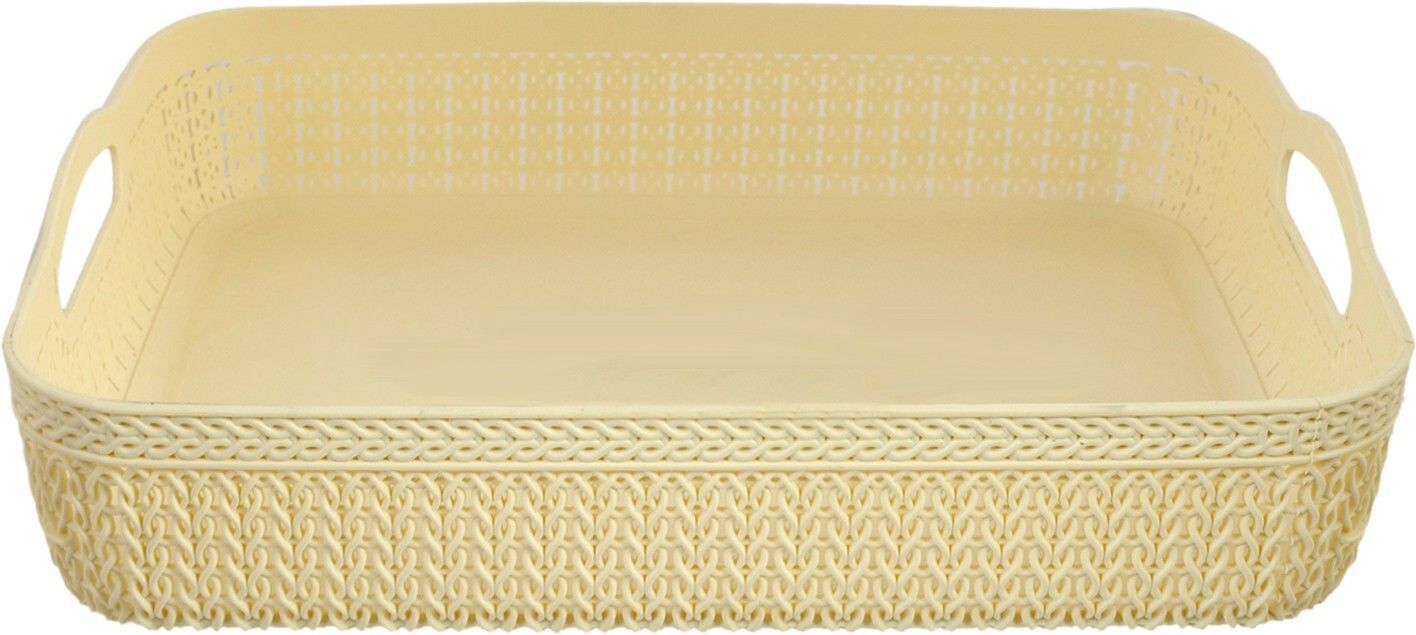 kuber industries Plastic Q-4 Multiuses Designer Unbreakable Plastic Storage Basket(Cream) Storage Basket-picture-10