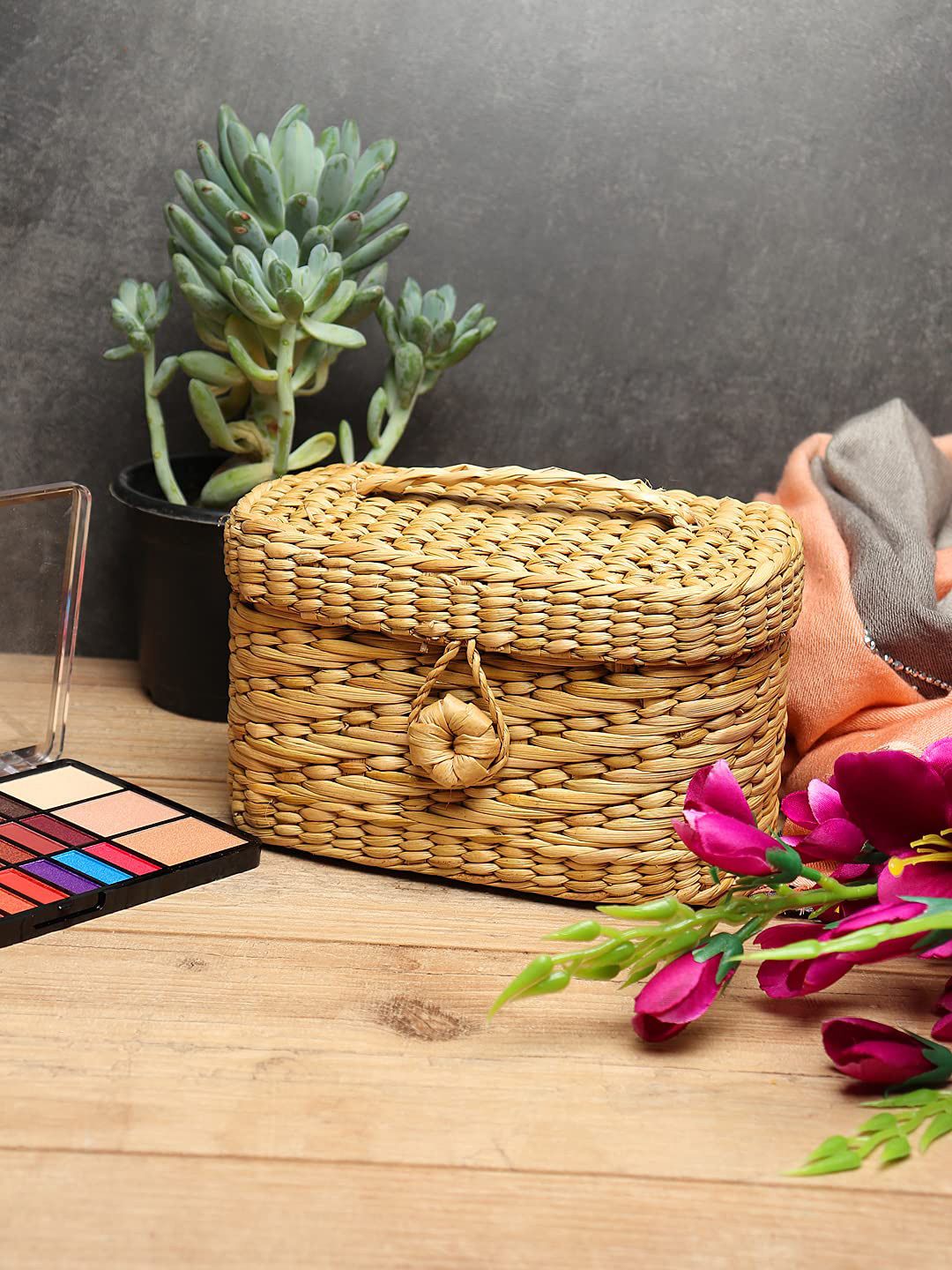 habereindia Seagrass Handwoven Seagrass Tissue Box for Desk, Living Room & Bedroom Storage Basket-picture-35
