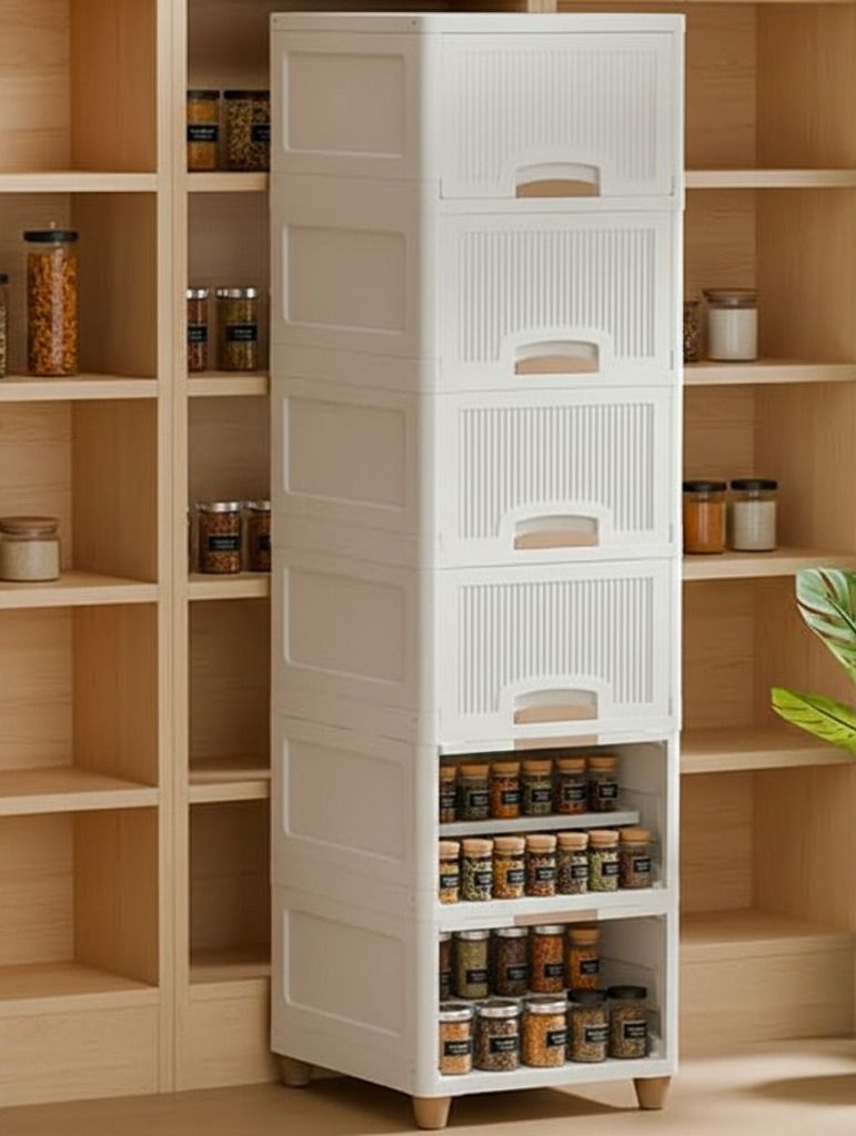 maxtid Plastic Multi-Layer Cabinet Unit Useful For Storage Room Storage Basket-picture-33