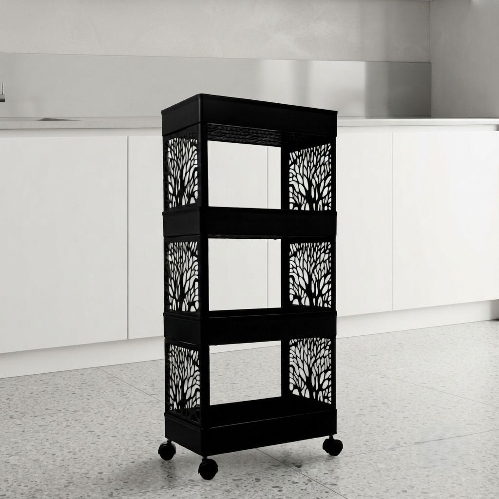 maxtid Plastic Multilayer Smart Vertical Storage trolley for Homes Storage Basket-picture-42
