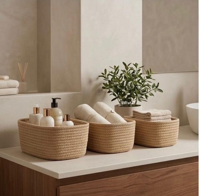 Jute Beige 3 Basket set Storage Basket