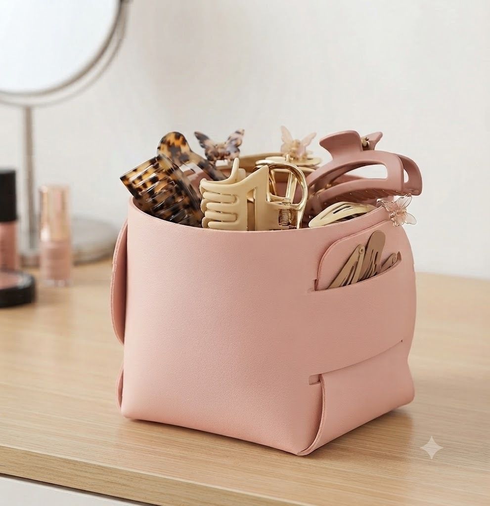 Polyester pink 11 Storage Basket-image-38