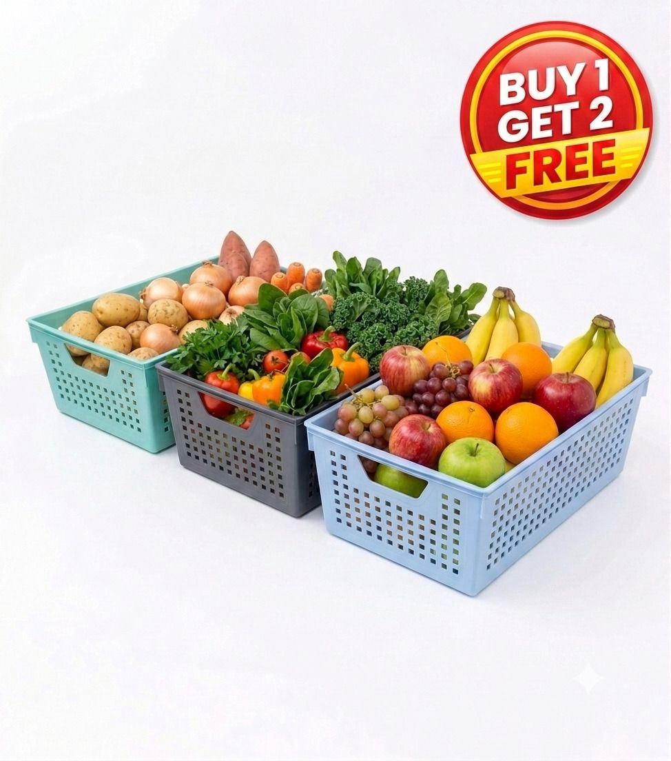 2seven Plastic Premium Multipurpose Storage Baskets with Handles for Home, Kitchen & Office Storage Basket-picture-34
