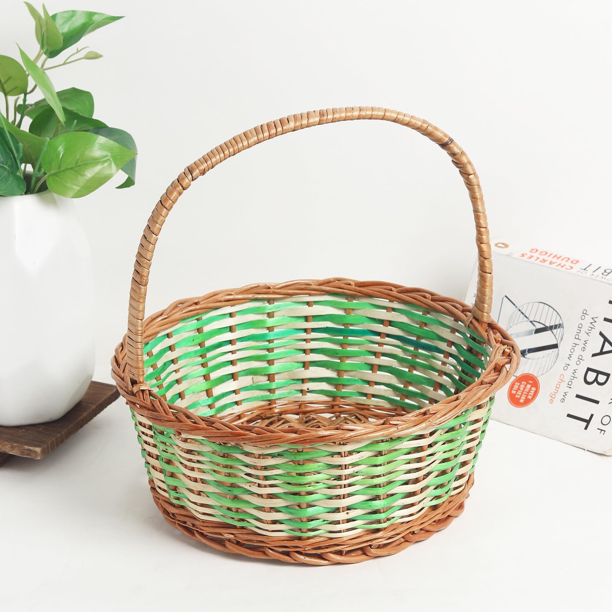 Bamboo Handwoven Seagrass Basket for Gift Hampers, Fruit Display, and Home Decoration Storage Basket-image-7