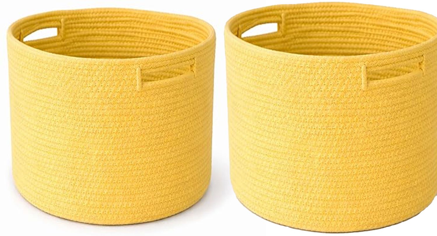 adhigams Cotton Cotton Storage Basket | 15x15 cm Storage Basket-picture-20
