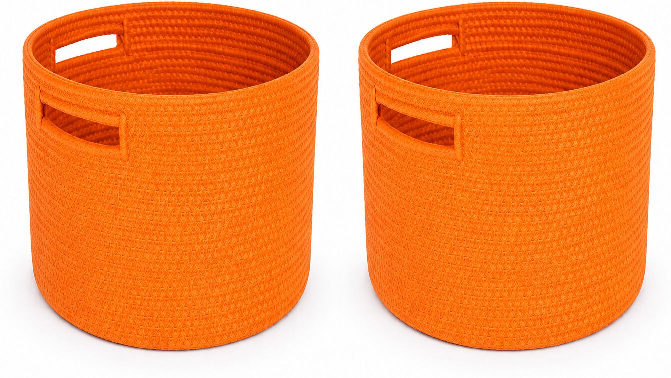 adhigams Cotton Cotton Storage Basket | 15x15 cm Storage Basket-picture-35