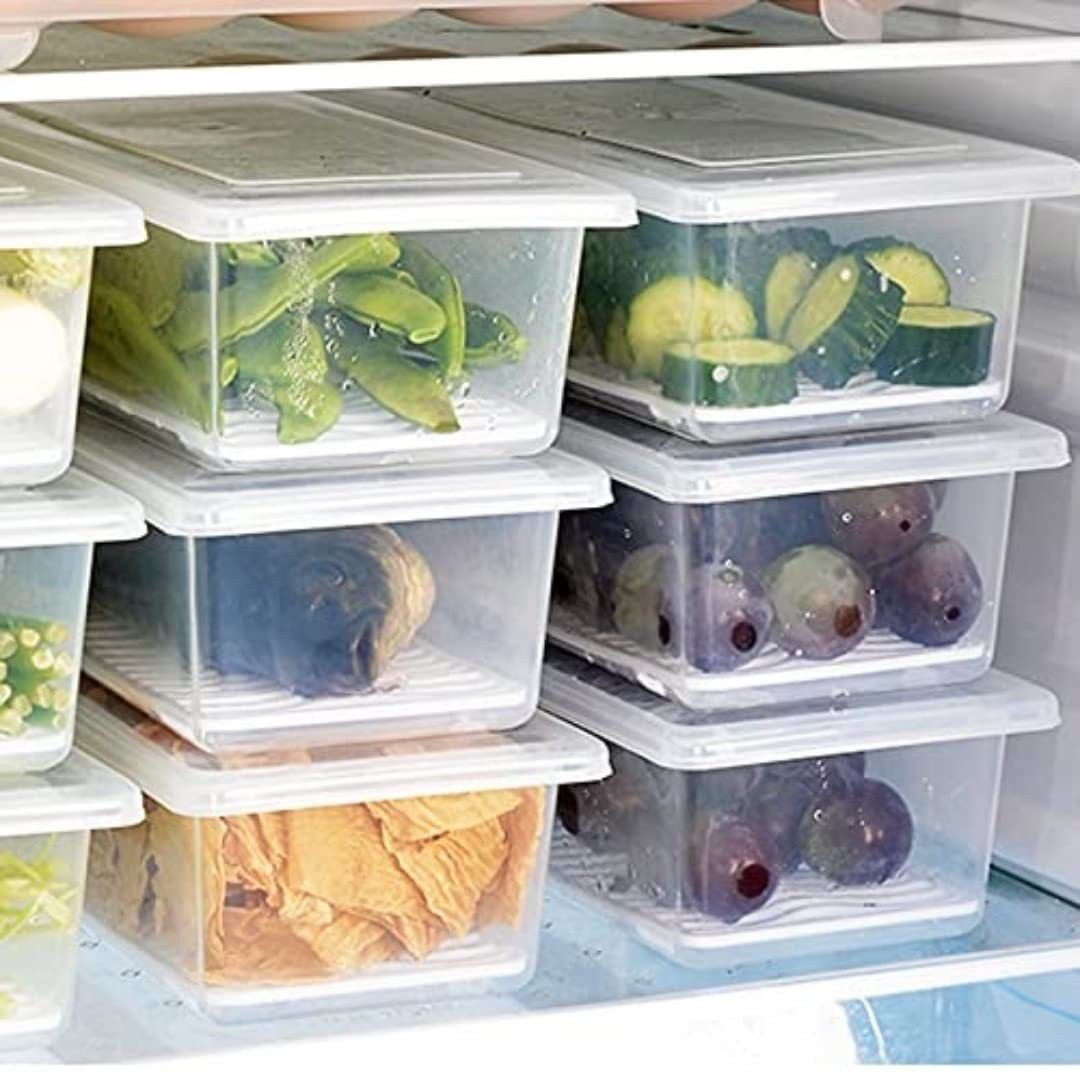 Plastic Box Freezer Containers Food Dry Fruit Vegetables 1.5L Storage Basket