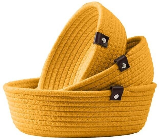Jute High quality Handwoven yellow Storage Basket-image-0