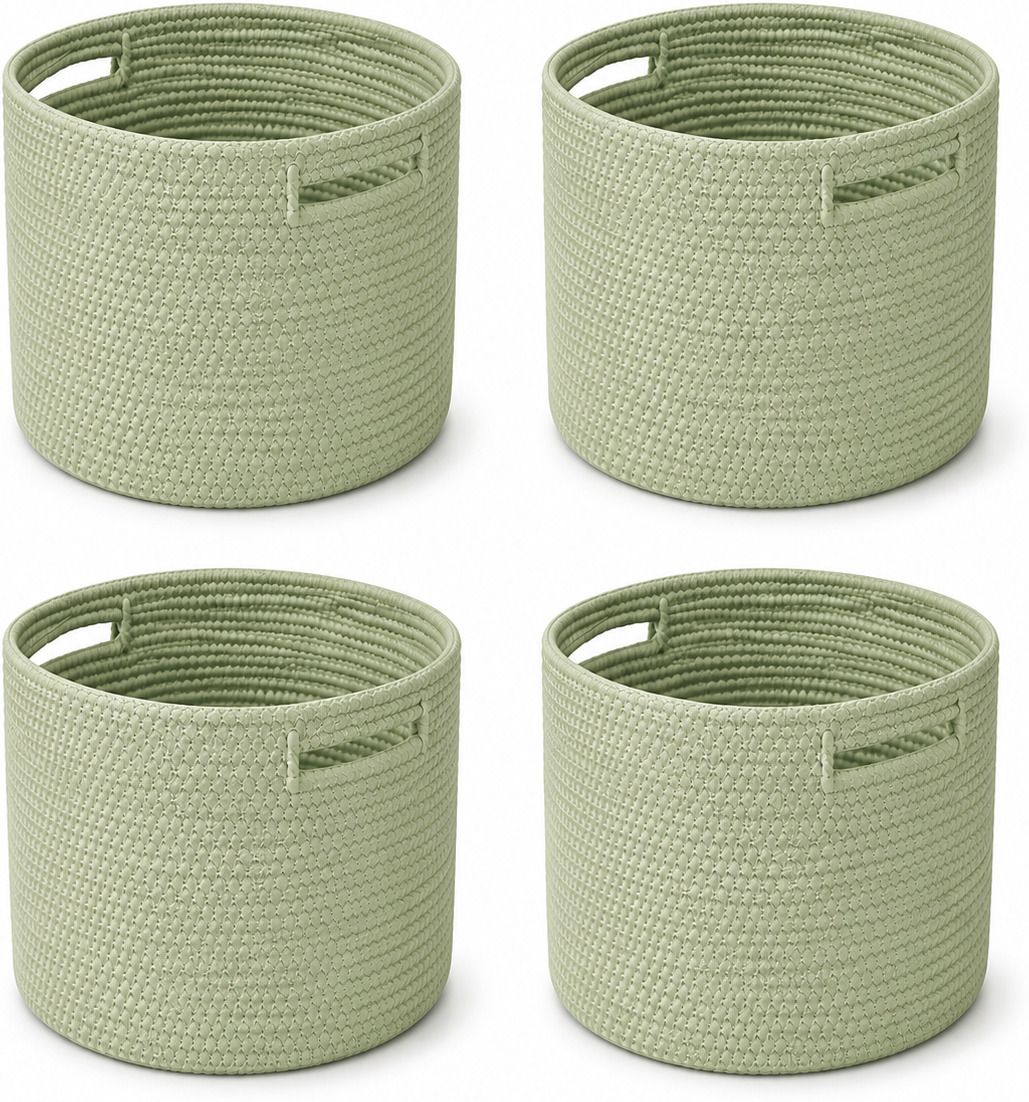 adhigams Cotton Cotton Storage Basket | 15x15 cm Storage Basket-picture-26