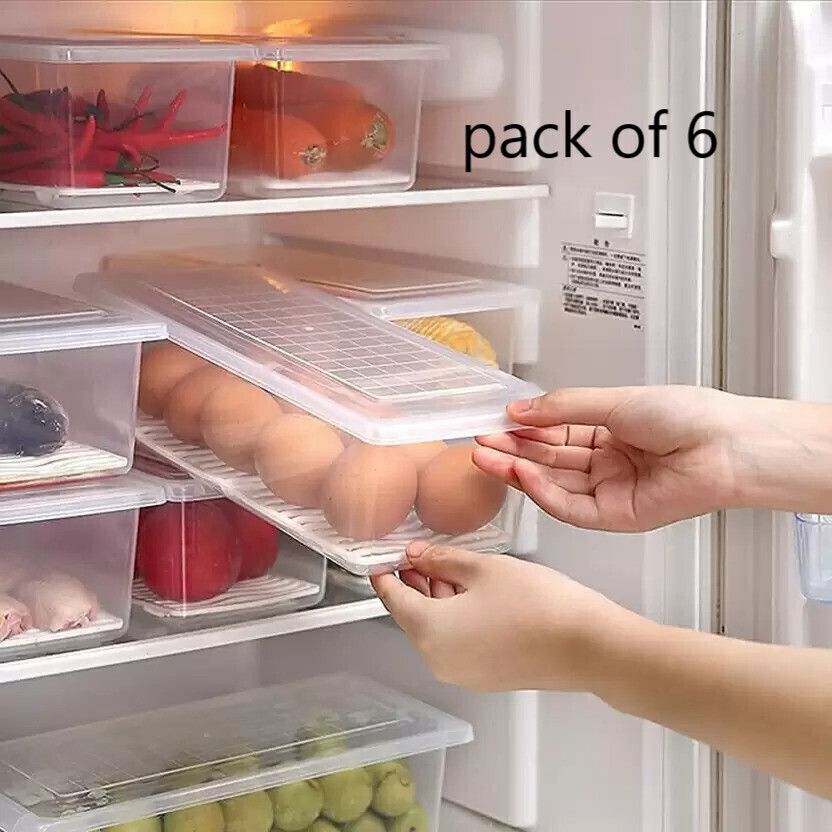 stardot Plastic 6 PCS Fridge Storage Boxes Storage Containers (1500 ML ) Storage Basket Storage Basket-picture-19