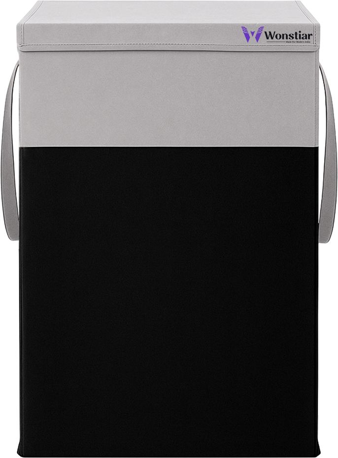 75 L Grey, Black Laundry Basket-image-14