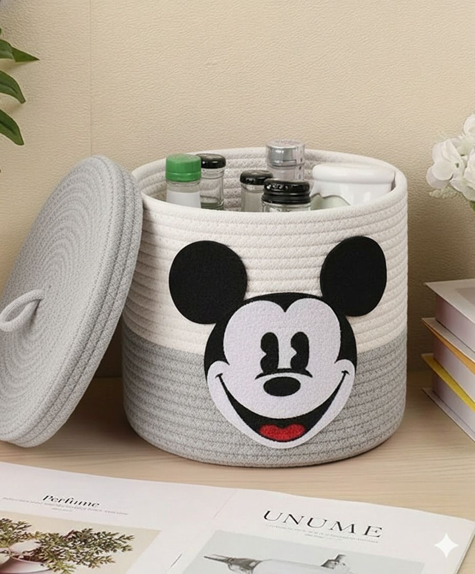 apnacartstore Cotton Micky Basket Storage Basket-picture-20