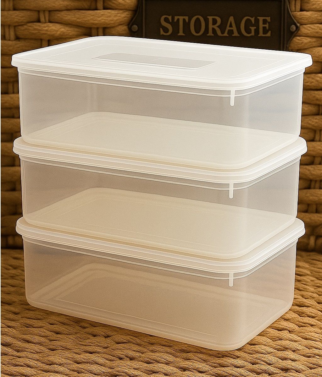 Plastic Multipurpose Storage Basket with Lid, Kitchen Storage Basket, Organizer Boxes Storage Basket