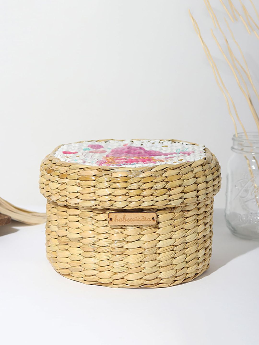 Seagrass Multi-Purpose Seagrass Lid Box for Wardrobe & Small Household Items Storage Basket-image-9