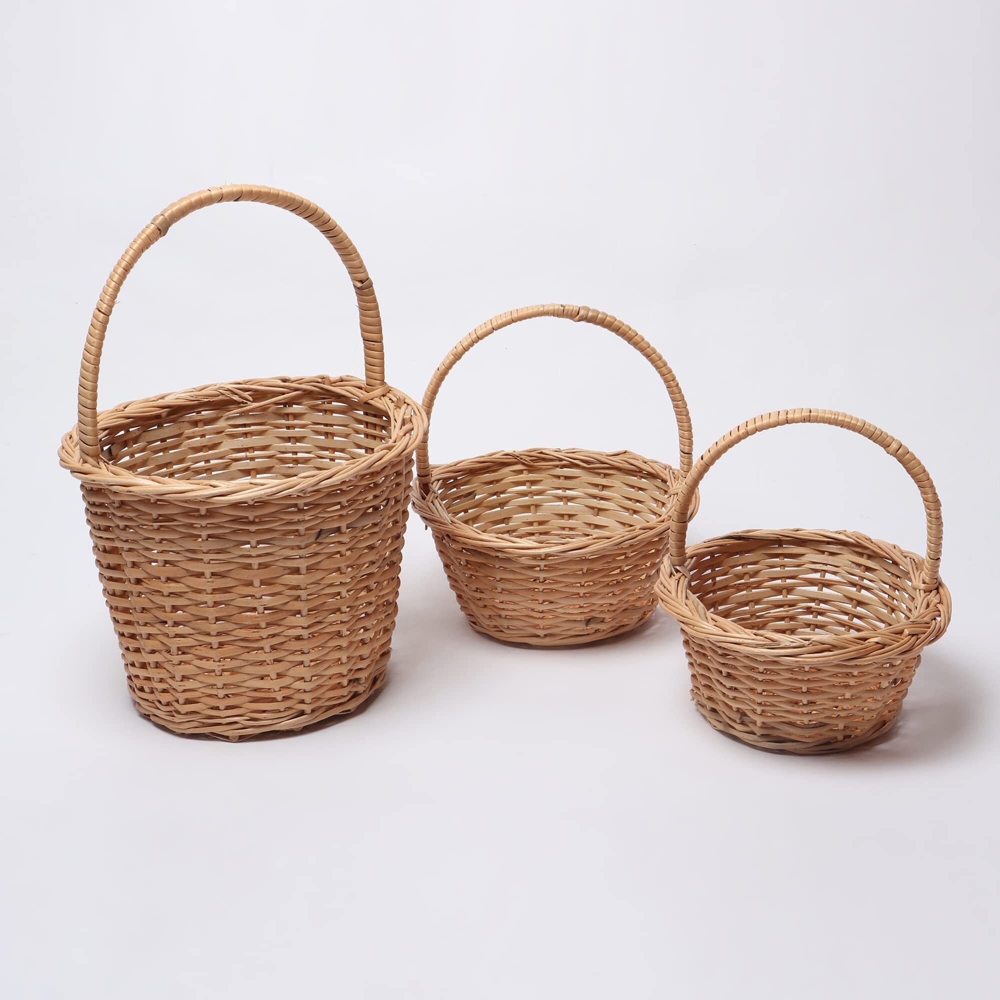 habereindia Bamboo Wicker Payala Basket for Pooja, Gifting, and Everyday Organization ( Set of 3) Storage Basket-picture-19