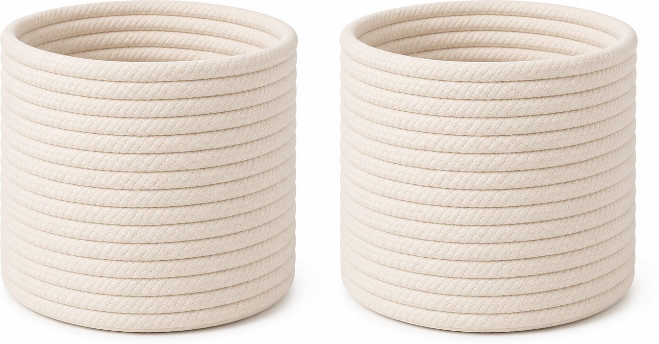 adhigams Cotton Cotton Storage Basket | 15x15 cm Storage Basket-picture-27
