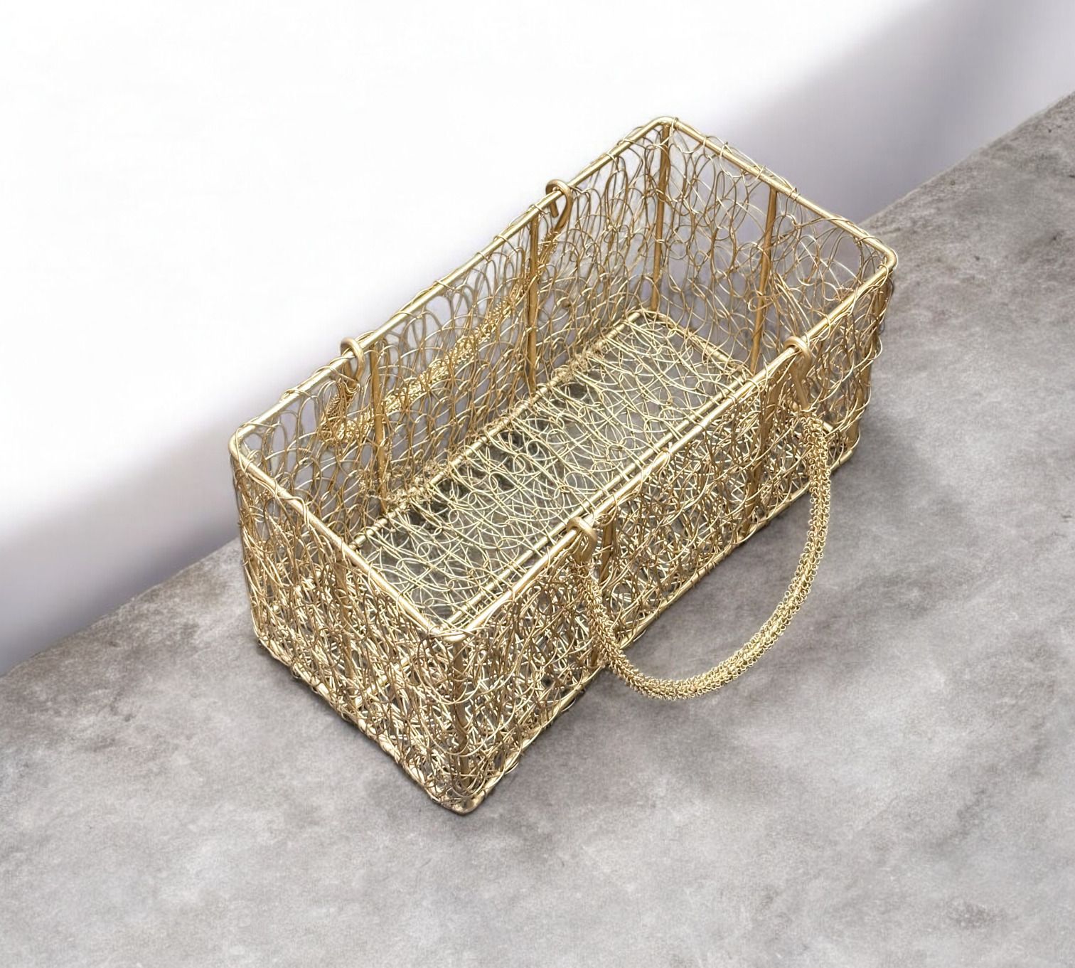Iron Metal golden basket Storage Basket