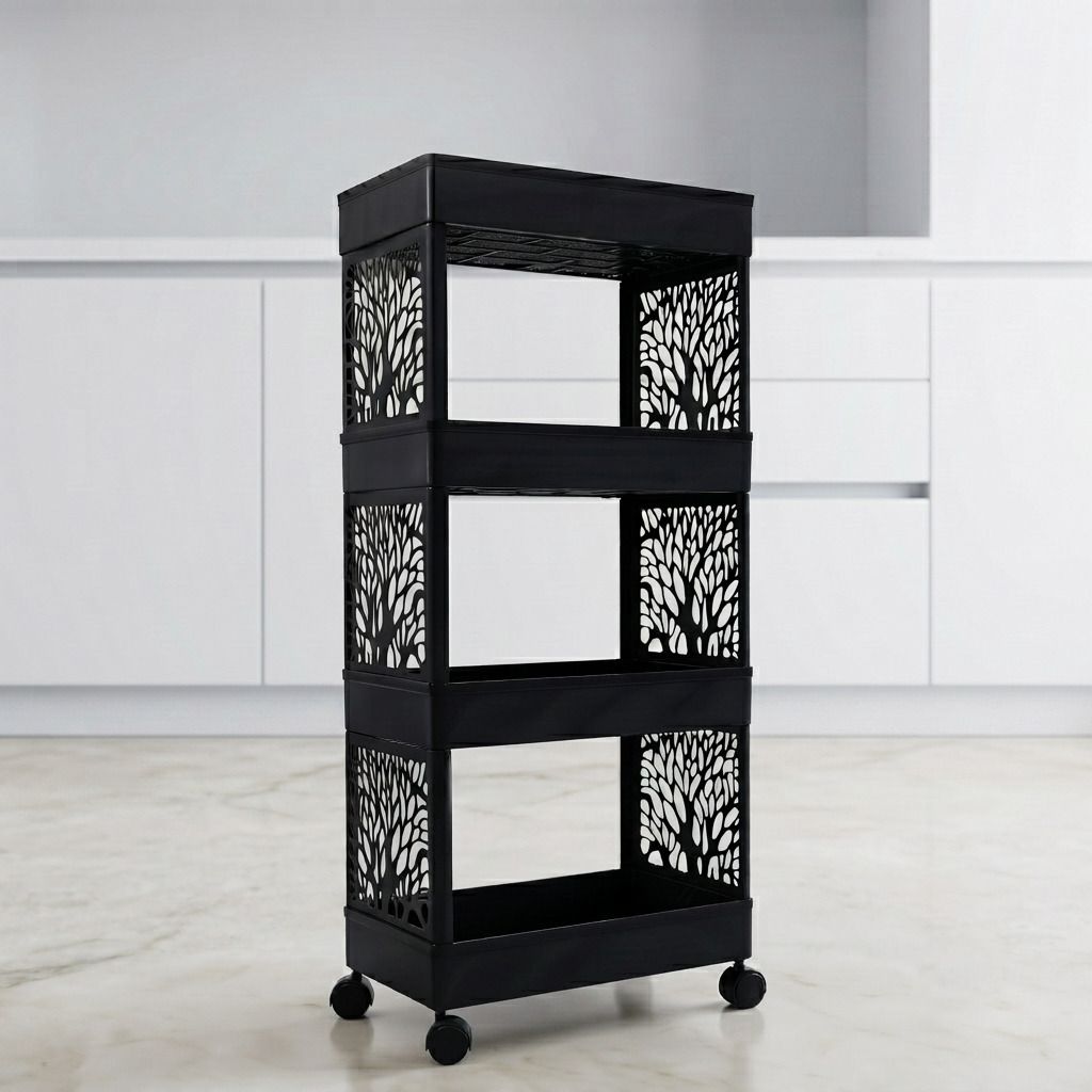 surety for safety Plastic Multipurpose Portable Kitchen Organizer Storage Rack Storage Basket-picture-19