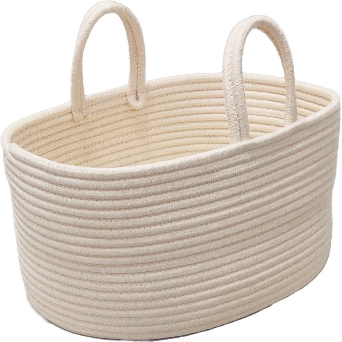 Cotton Picnic storage basket/ Household basket for Fruits & vegetables- White Storage Basket-image-16