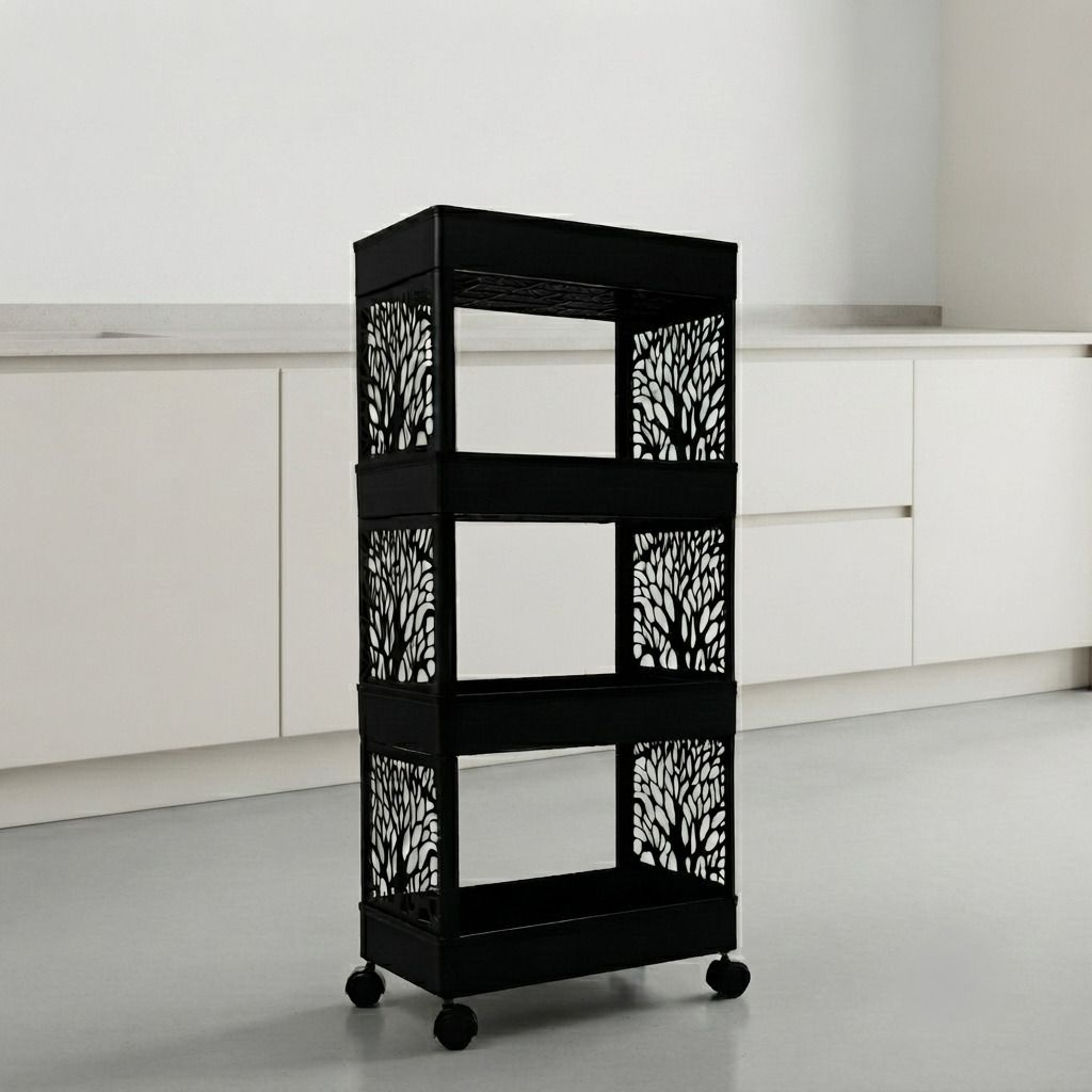 maxtid Plastic Multipurpose Plastic Storage trolley for Household Use Storage Basket-picture-12