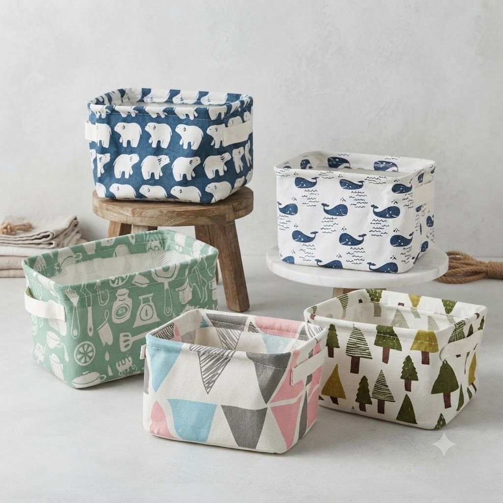 jiyanecommerce Cotton Open Top Storage Bin Storage Basket-picture-19