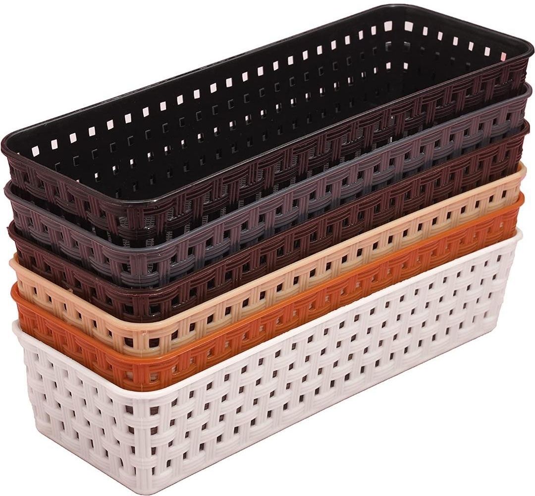 Plastic Multipurpose Desk Organizer Tray Office Drawer Dividers Storage Bins For Kitchen Storage Basket-image-36