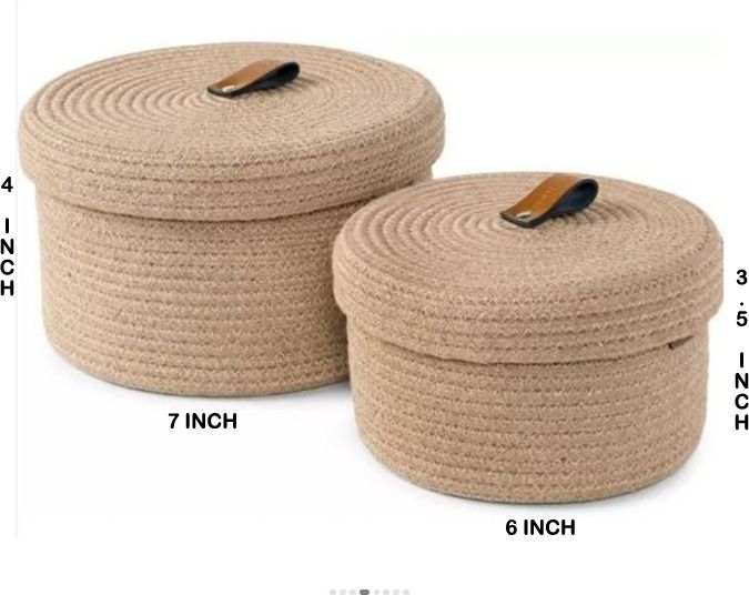 Jute, Jute Luxury Cess Jute Storage Basket / Snacks Box-2 Storage Basket-image-21