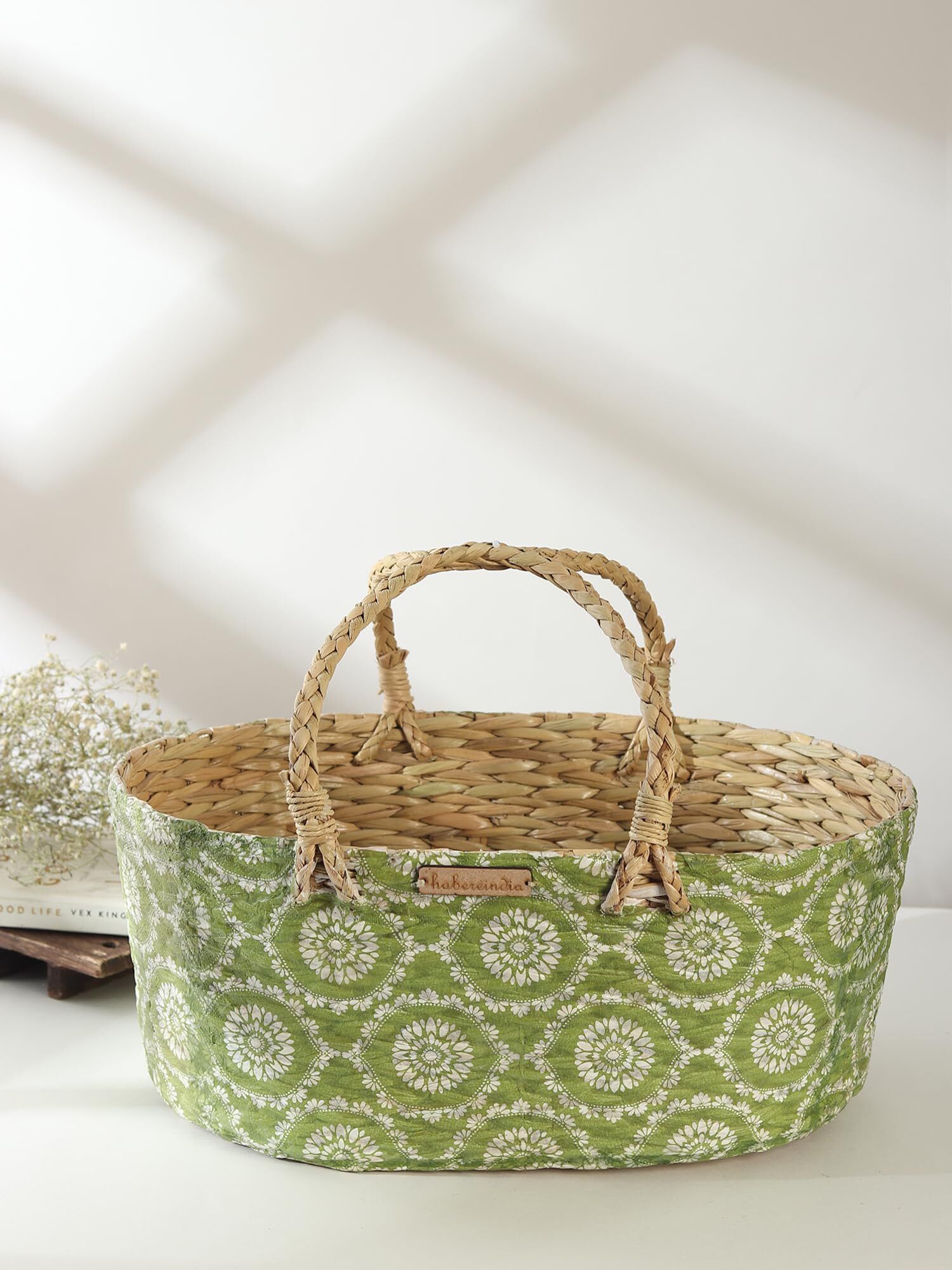 habereindia Seagrass Handwoven Seagrass Hamper Basket for Elegant Gift Packaging and Home Decor Storage Basket-picture-36