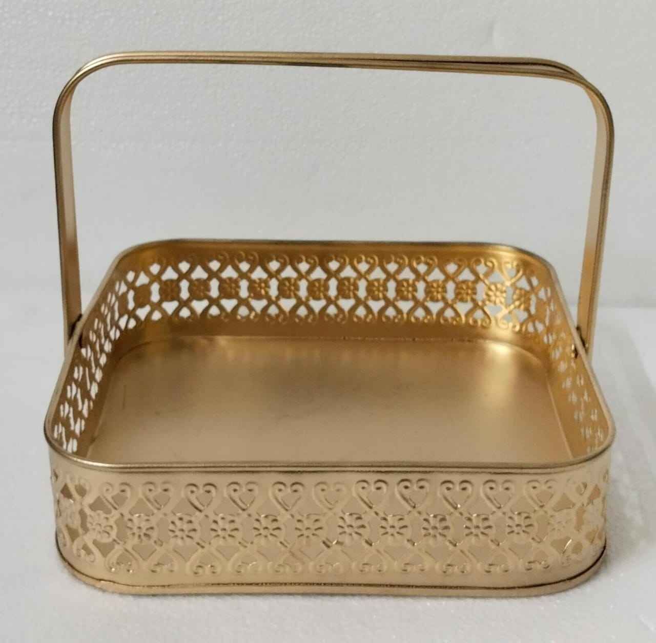 Brass Elegant Aura Metal Basket Storage Basket-image-23