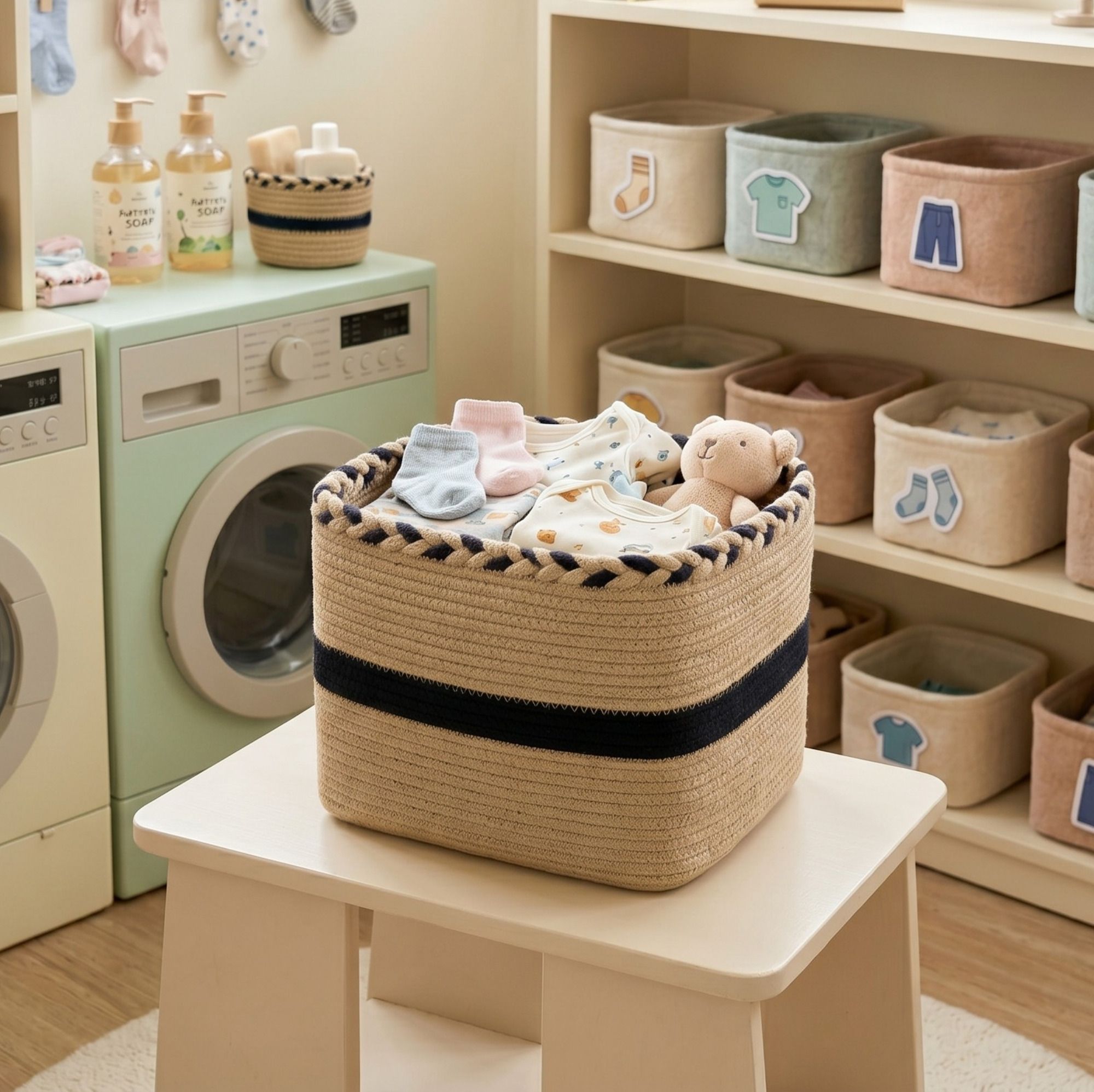 ktrugs Cotton, Jute Storage Basket-picture-41