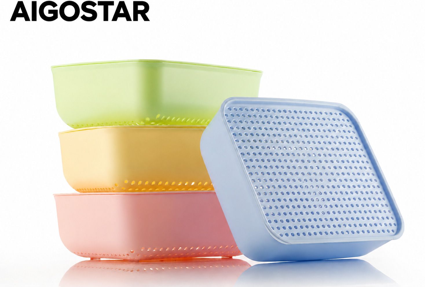 Plastic 4 Pack Durable Organizer Box for Fruit-Vegetables, Toiletries-HouseholdEssential Storage Basket-image-49