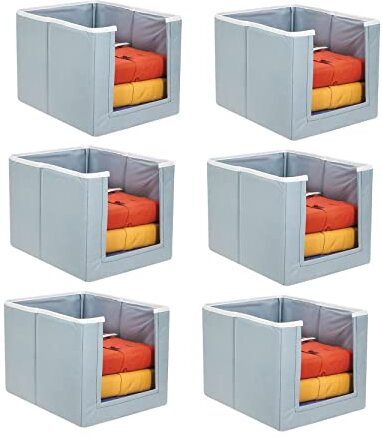 Cotton shirt storage Basket ,stacker|wardrobe closet almirah organizer for clothes bag Storage Basket-image-45