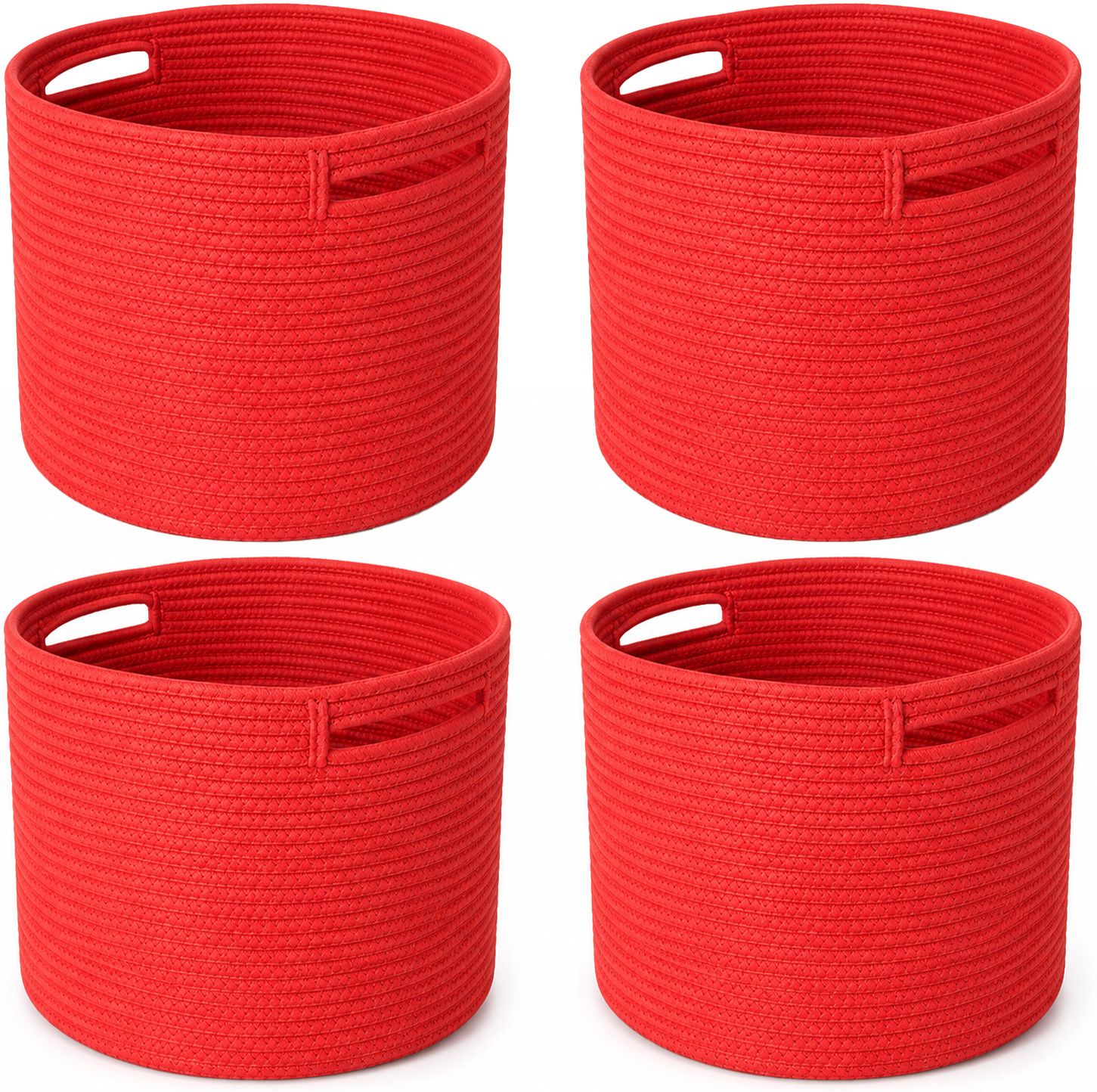 adhigams Cotton Cotton Storage Basket | 15x15 cm Storage Basket-picture-33