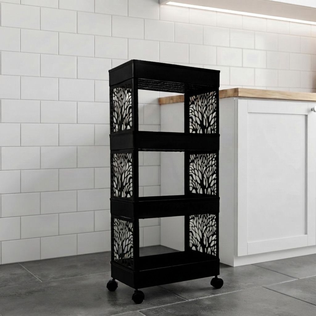 Plastic Multilayer Premium Look trolley without Bulky Design Storage Basket-image-12