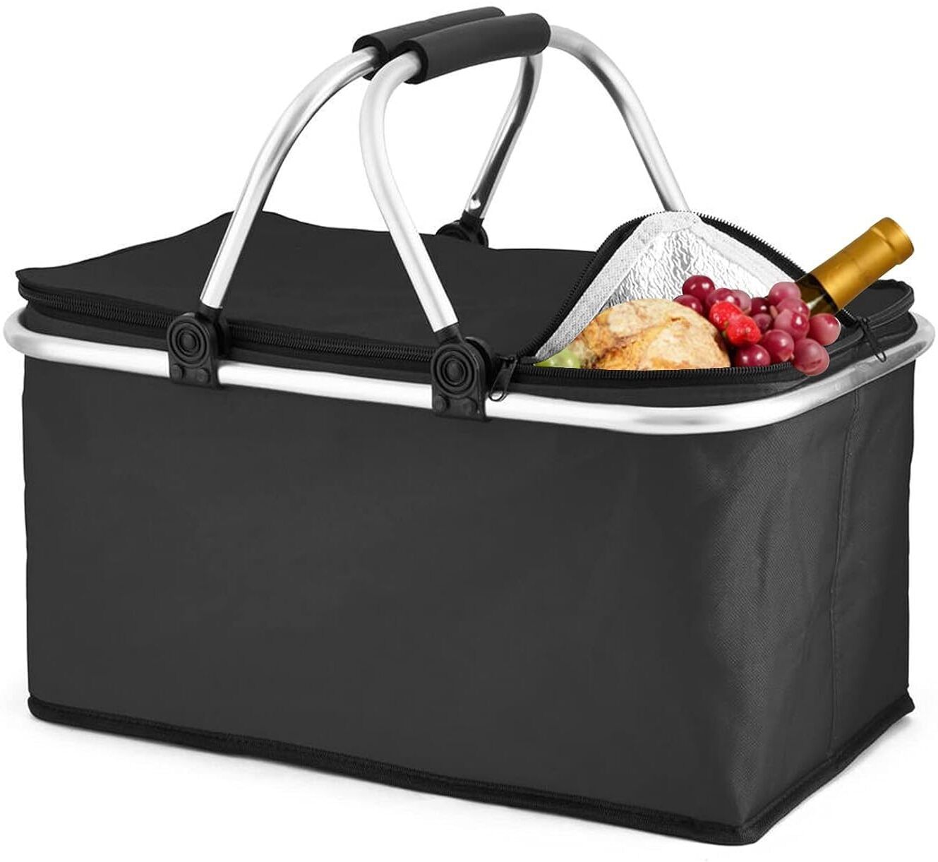 henve Polyester Picnic Basket Strong Aluminum Handle Waterproof Lining Design for Easy Storage Storage Basket-picture-33