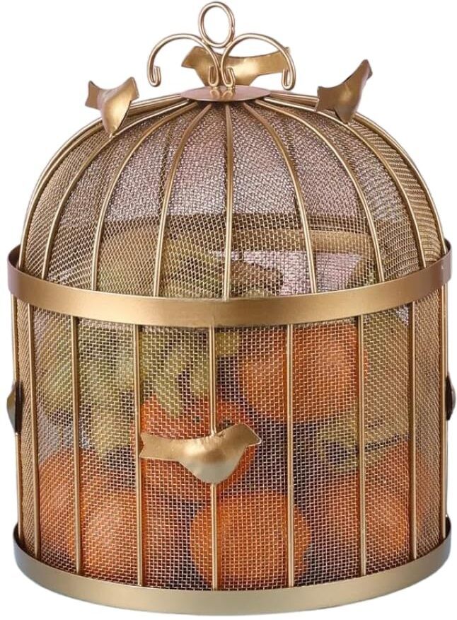 Iron Bird Design Fruit and Vegetables Basket with Lid | Insect Ptroof Storage. Storage Basket-image-10