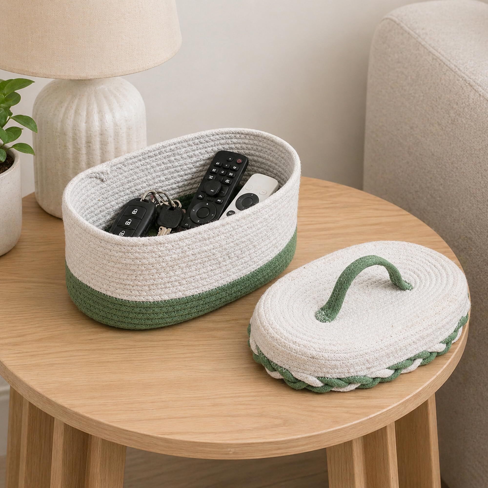 Jute Boho Jute Storage Basket with Lid for Multipurpose Home Organization & Gifting Storage Basket-image-19