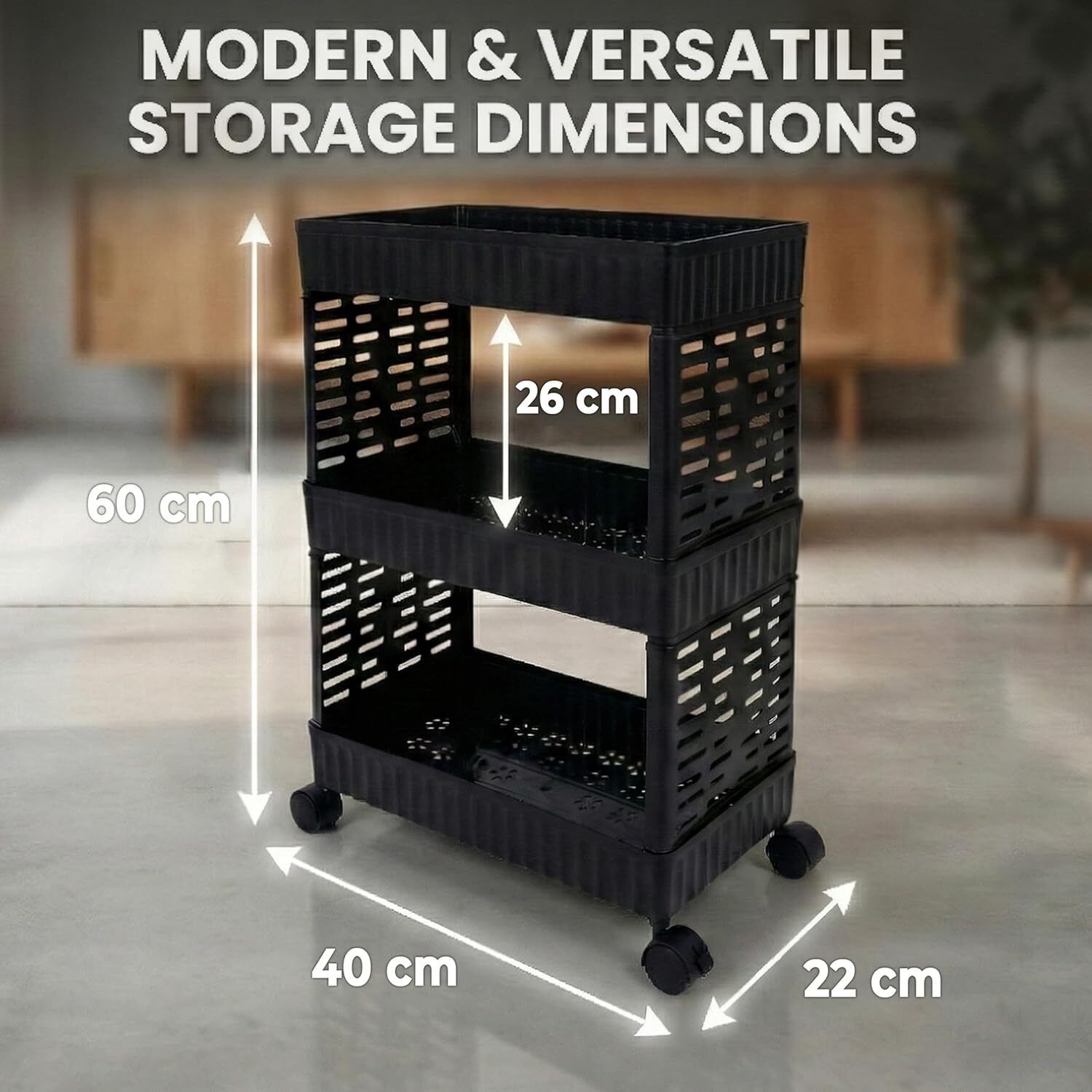 yashoodeep plastic Fruits/Vegetables Kitchen Rack Mordern Kitchen Item storage solution trolly Plastic-picture-26