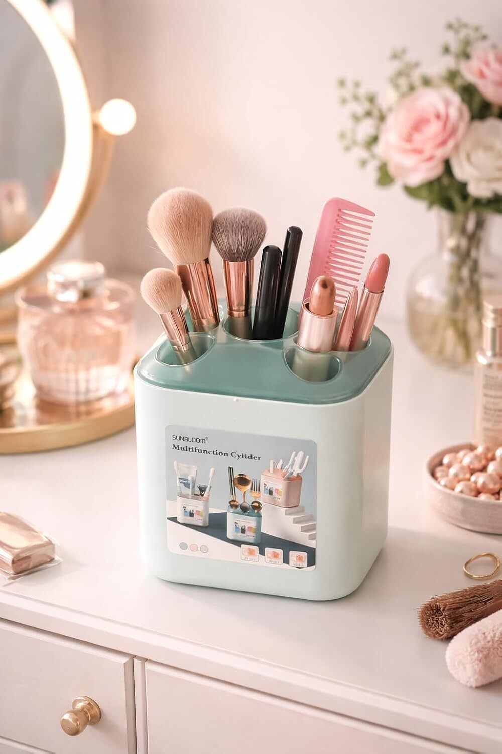 Plastic Multipurpose Toothbrush Holder Storage Basket-image-34