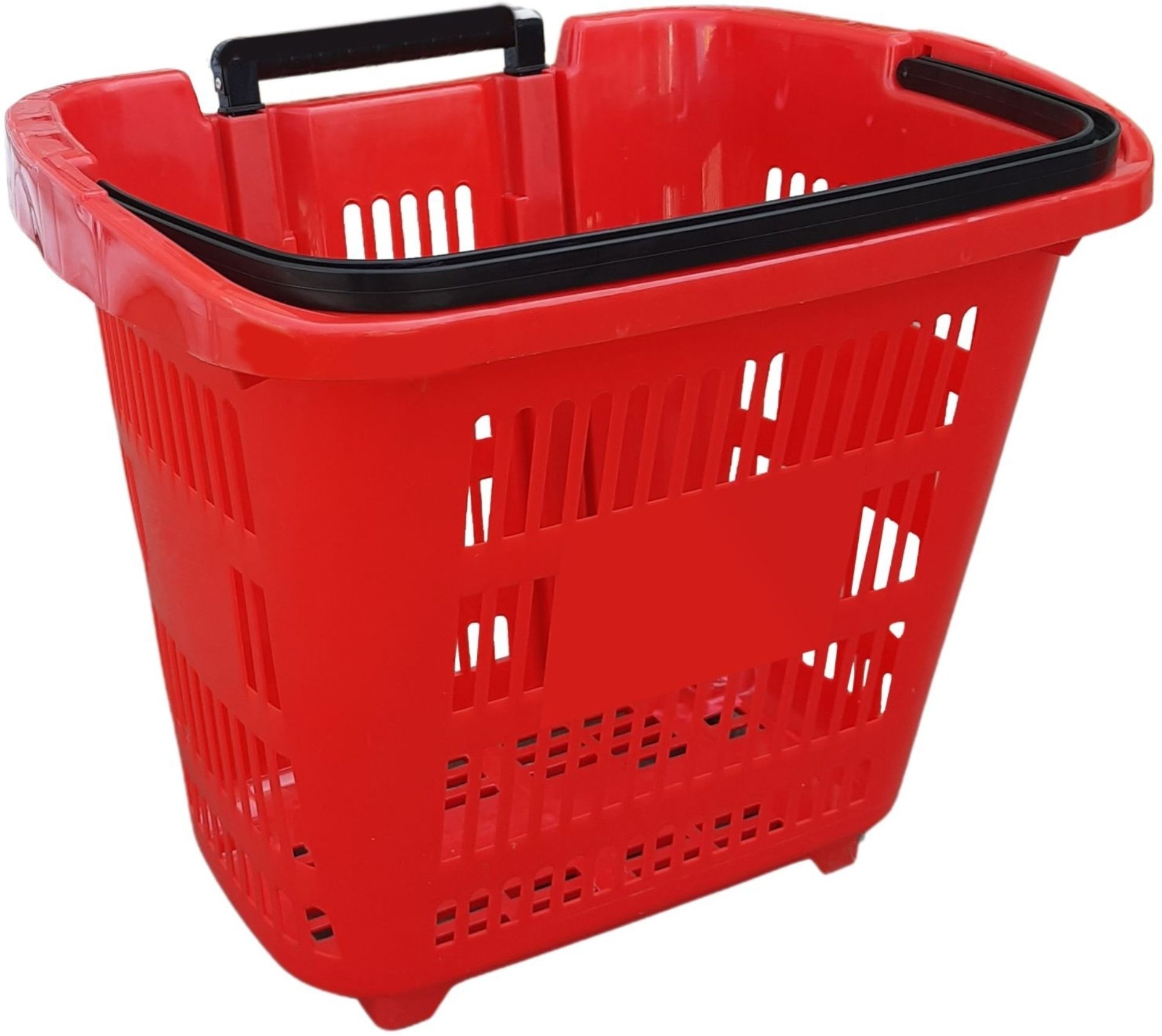 singhal Plastic Plastic Rolling Red Shopping Basket with Handle for Supermarket with Wheels Storage Basket-picture-18