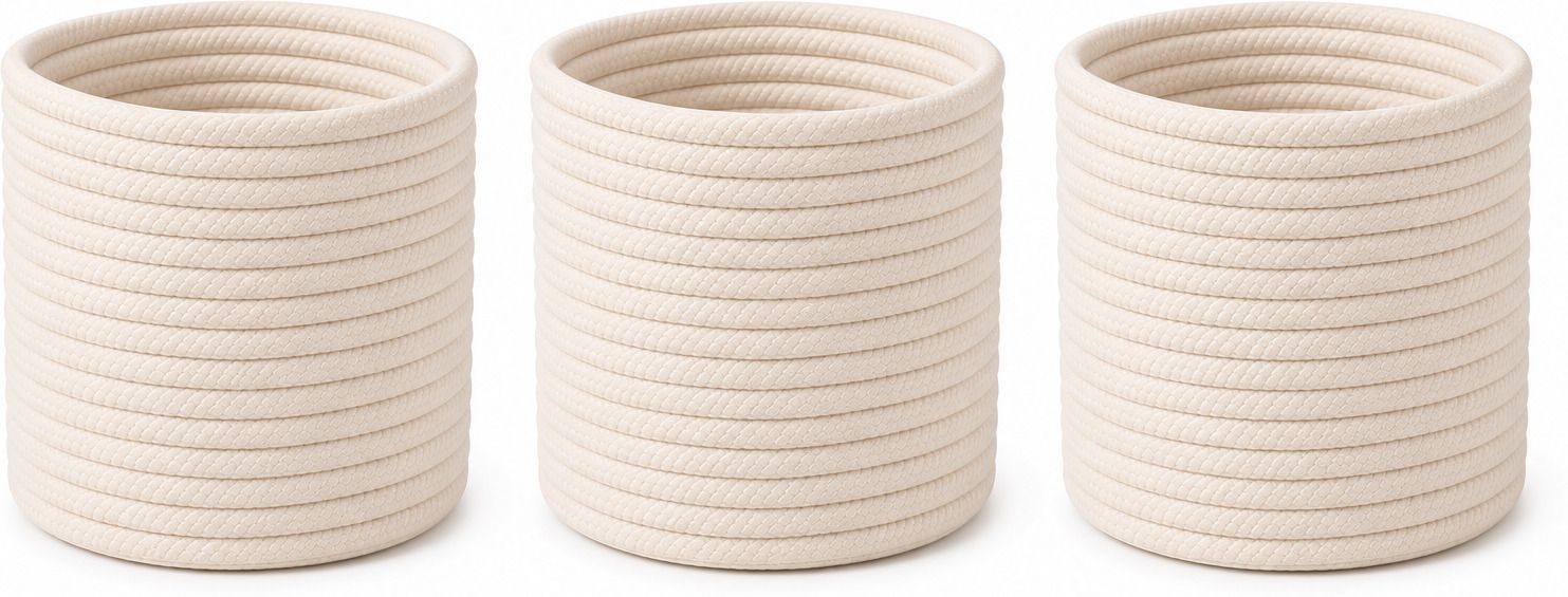 adhigams Cotton Cotton Storage Basket | 15x15 cm Storage Basket-picture-34