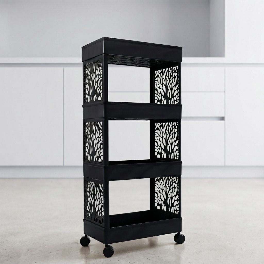 surety for safety Plastic Multipurpose Fruits & Vegetables, Kitchen Storage Trolley Storage Basket-picture-20