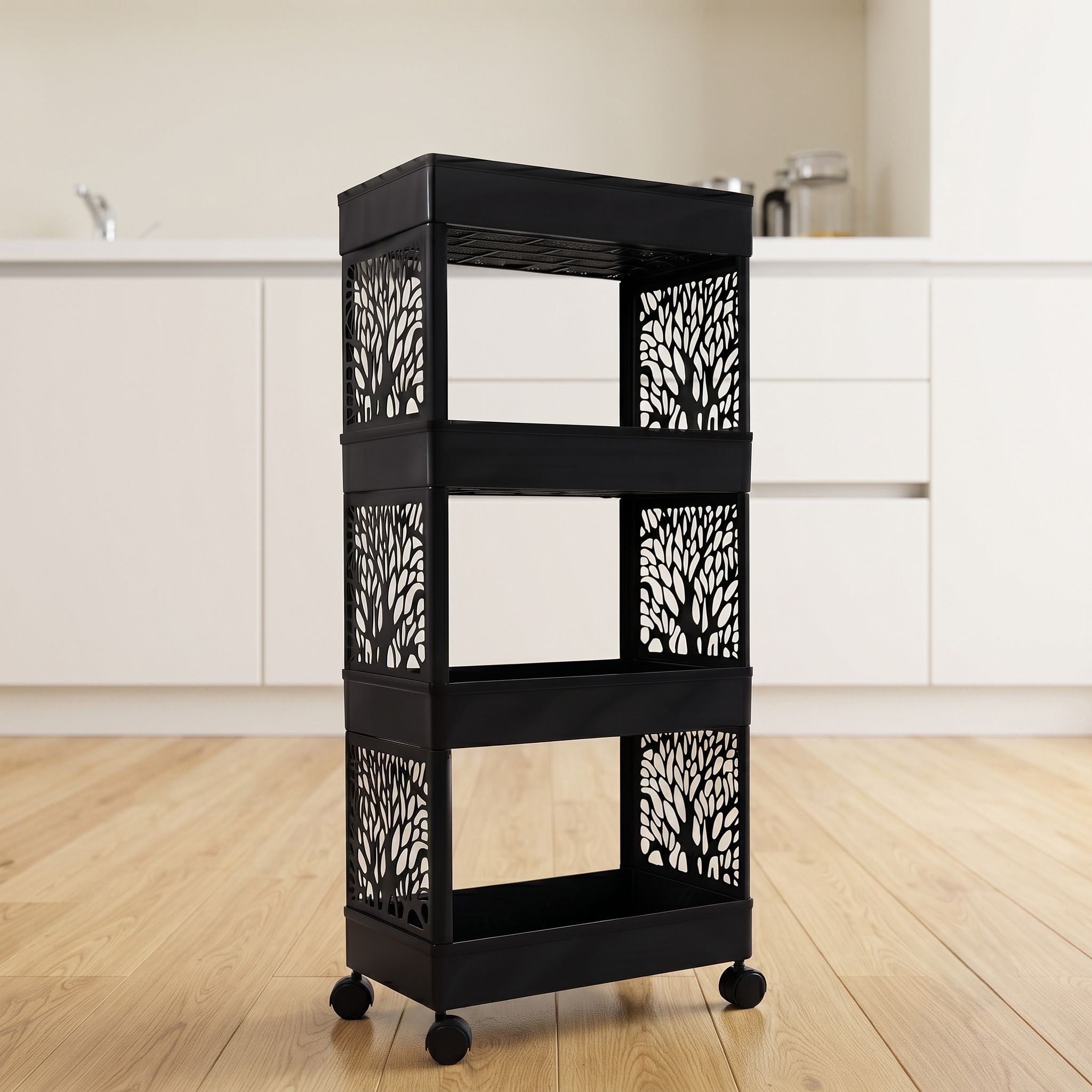 suptikes Plastic Multi Layer Multipurpose Plastic Modular Trolley Plastic Free Standing Cabinet Storage Basket-picture-29