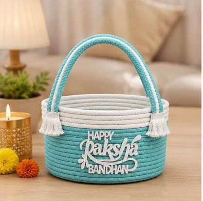 adeeba Jute HAPPY RAKSHA BADHAN STORAGE BOX Storage Basket-picture-15